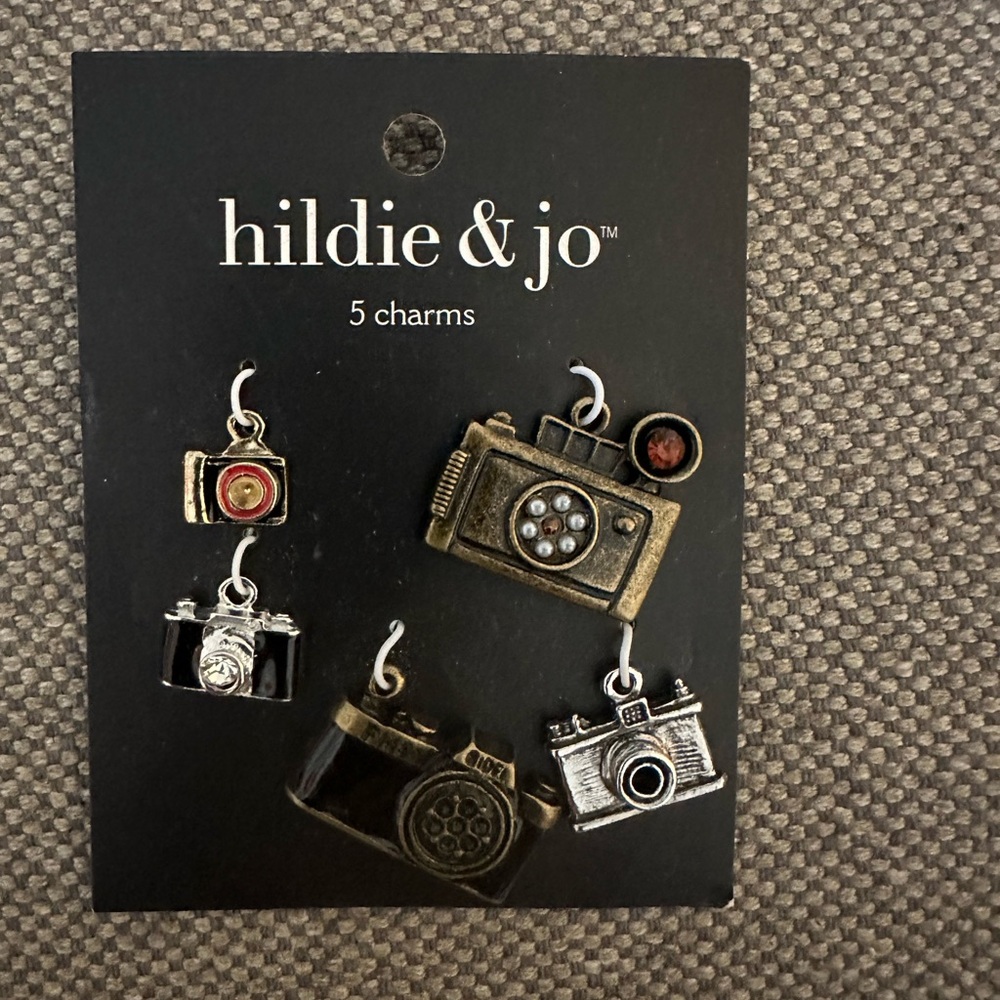 Hildie & Jo Camera Charm Bracelet - Black, Gold, Silver